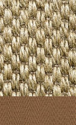 Sisal Santiago oyster grey tæppe med kantbånd i 862 light brown